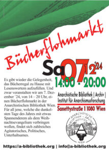 Sa 7.12.2024 Bücherflohmarkt in der A-Bib* 14 – 20 Uhr